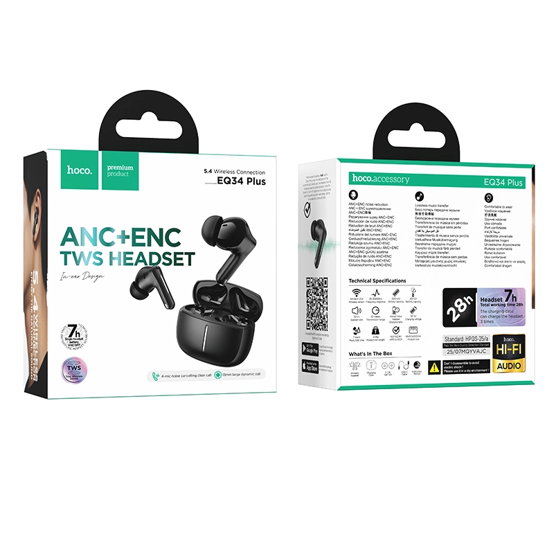 Hoco EQ34 Plus ANC+ENC TWS Earbud - image 5