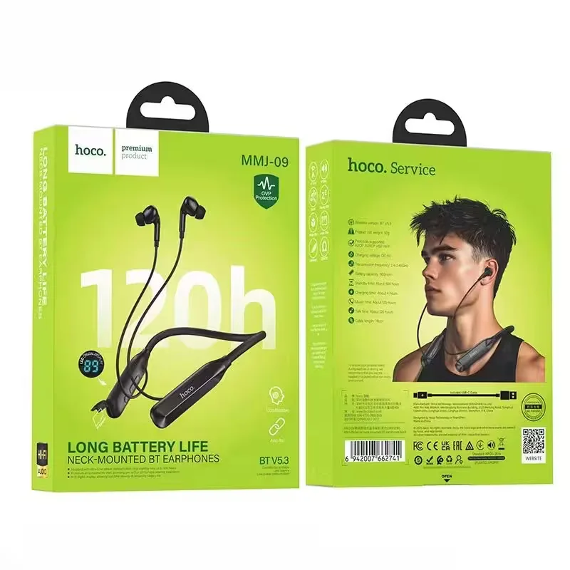 Hoco MMJ09 Wireless Neckband | 120-Hour Talk/Music Time | 500-Hour Standby - image 4