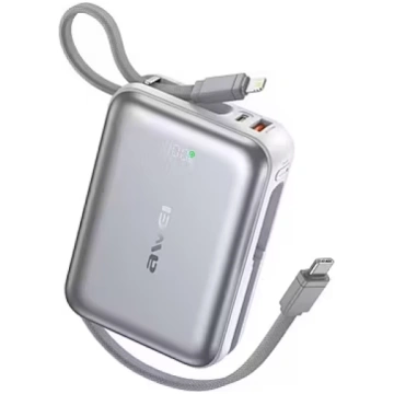 AWEI C03 20000mAh 45W Fast Charging Power Bank with Built-in Cables