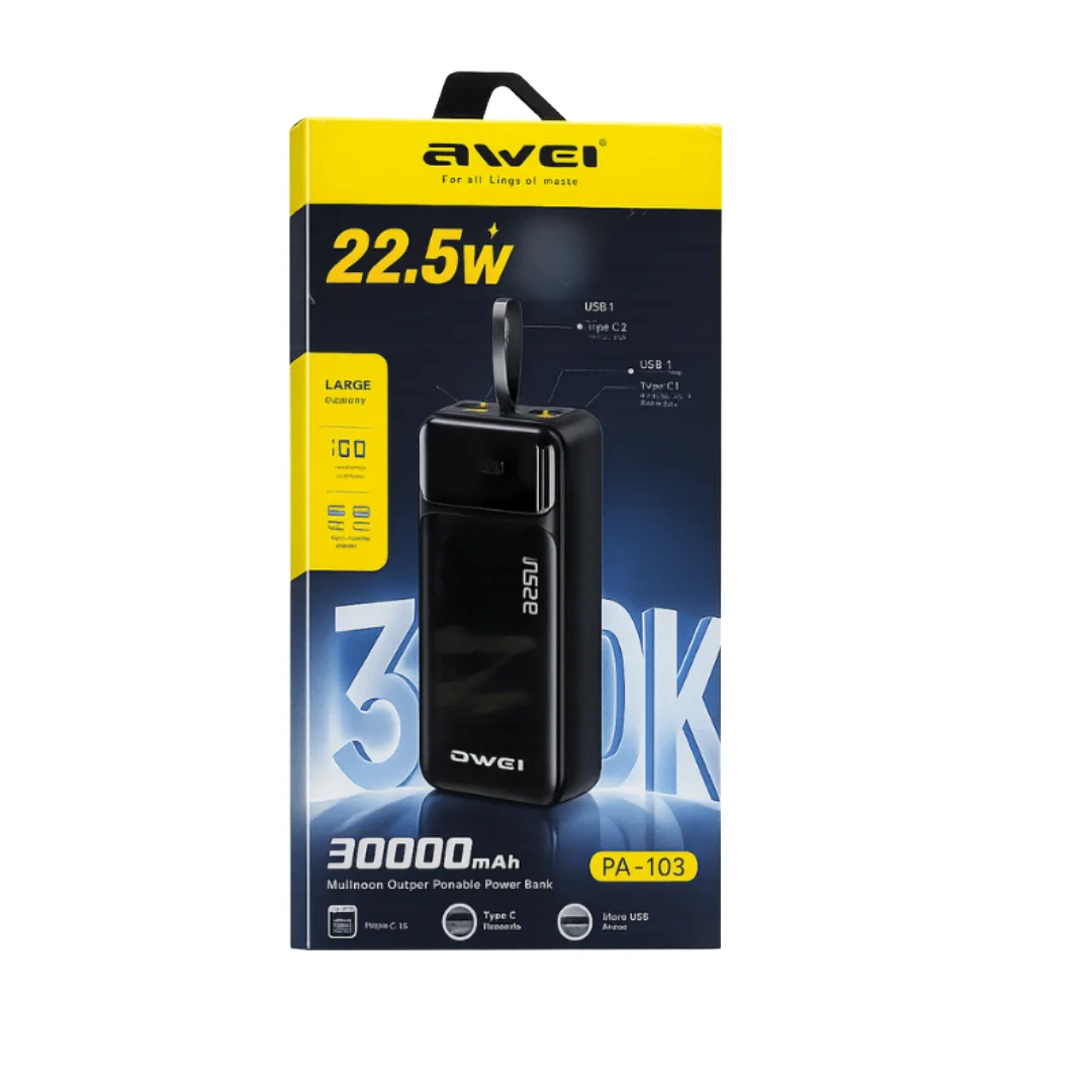Awei PA-103 Multi‑Port 30000mAh 22.5W Portable Power Bank - image 2