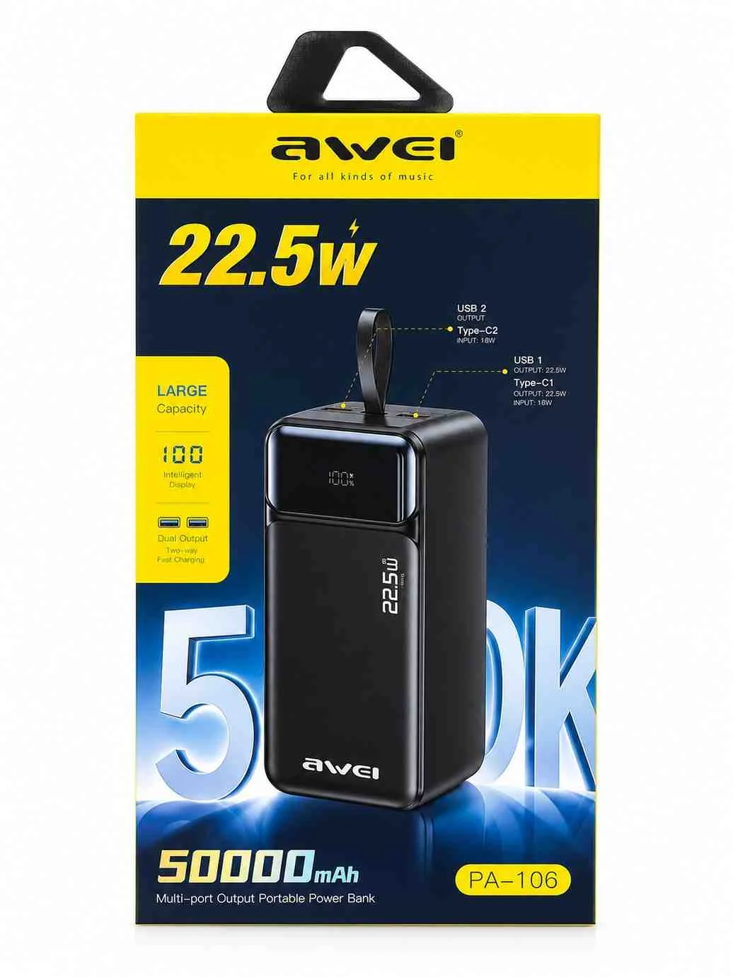 Awei PA-106 Multi‑Port 50000mAh 22.5W Portable Power Bank - image 2