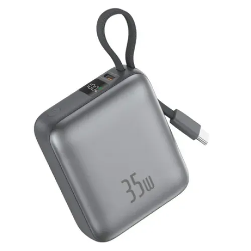Foneng PX137 10000mAh 35W Fast Charging Power Bank With Built-in Type-C Cable