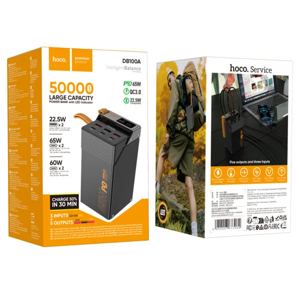 Hoco DB100A 50000mAh PD65W Fast Charging Power Bank - image 3