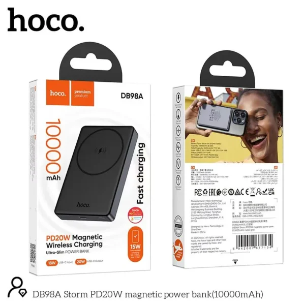 Hoco DB98A Storm PD 20W 10000mAh Slim Magnatic Power Bank - image 5
