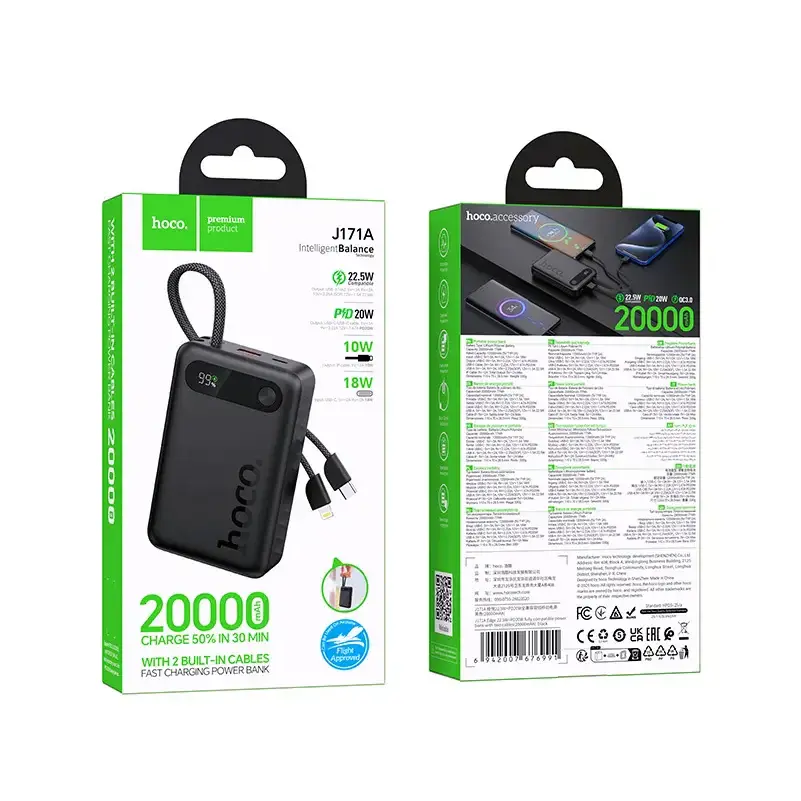 Hoco J171A 20000mAh 22.5W Fast Charge Power Bank - image 3