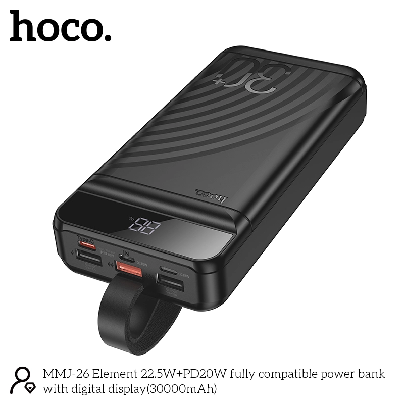HOCO MMJ-26 30000mAh Power Bank 22.5W Fast Charge & 20W PD with Digital Display - image 2