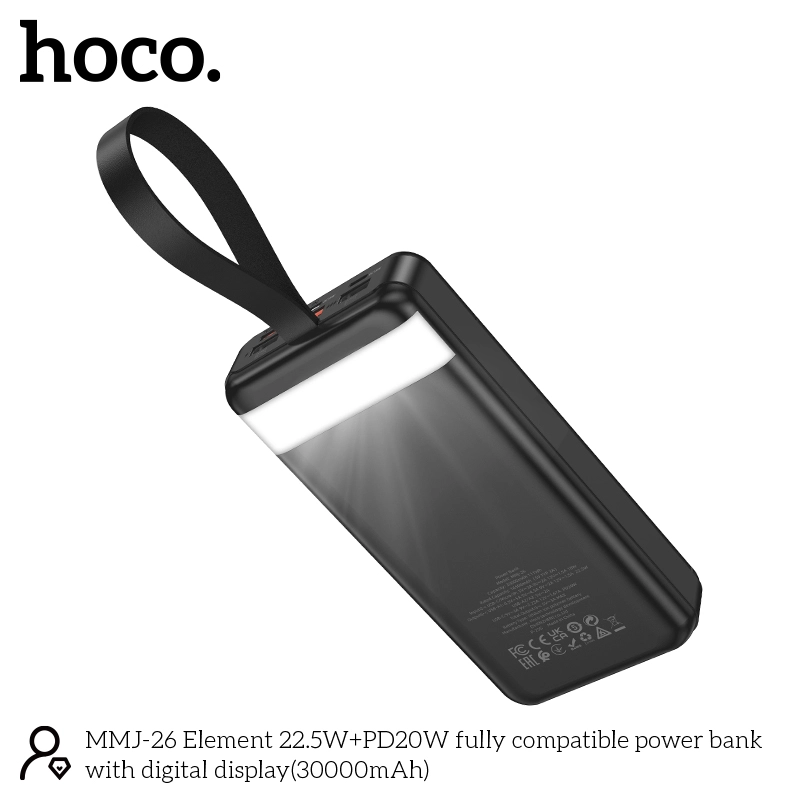 HOCO MMJ-26 30000mAh Power Bank 22.5W Fast Charge & 20W PD with Digital Display - image 3