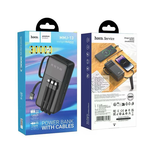 Hoco MMJ13 Rest 30000mAh Power Bank with Built in Cables - image 3