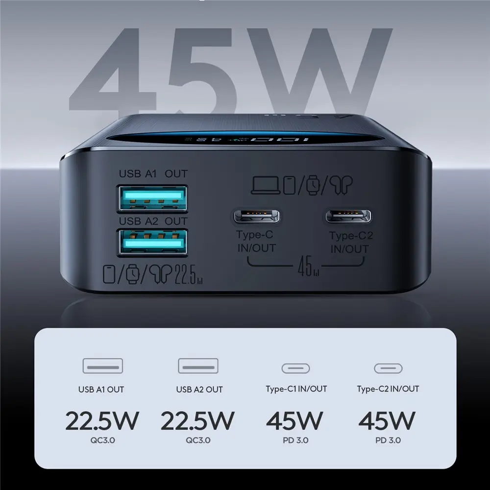 Joyroom JR-PBF02 Pro 20000mAh 45W PD Power Bank with Digital Display - image 4