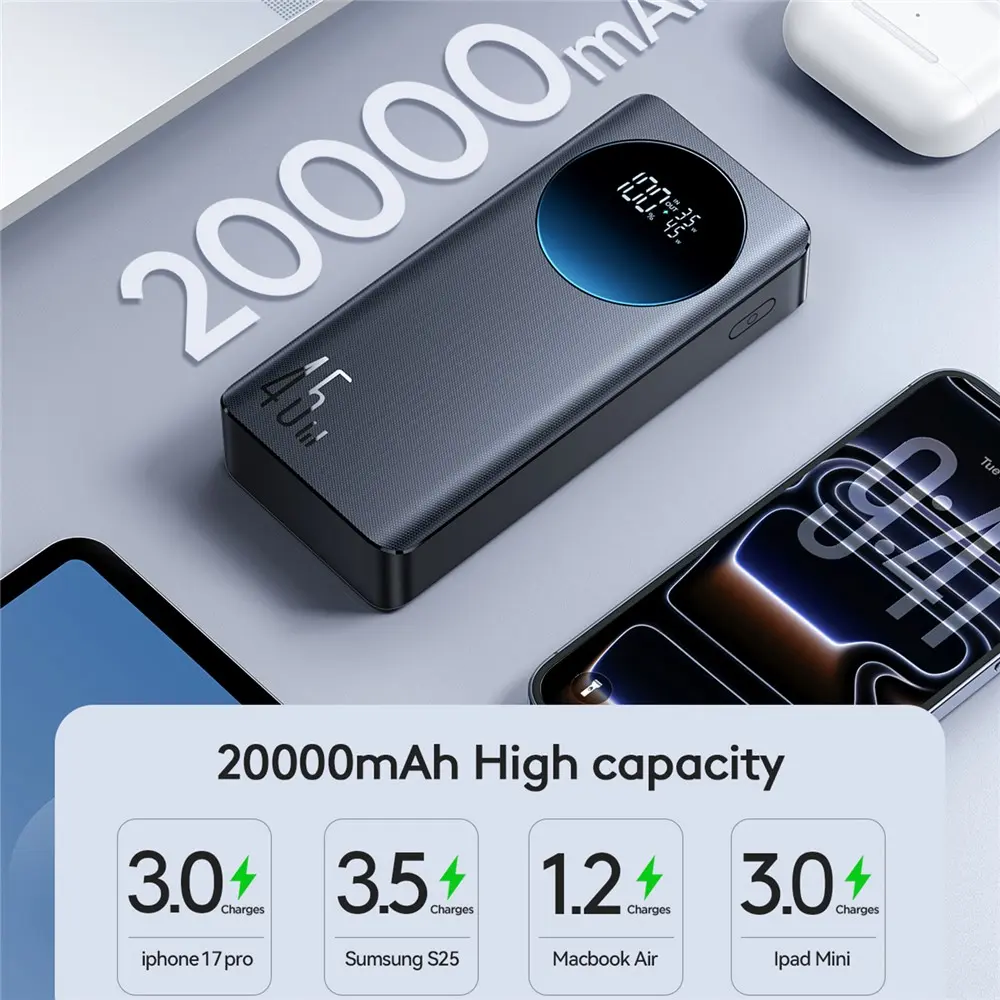 Joyroom JR-PBF02 Pro 20000mAh 45W PD Power Bank with Digital Display - image 3