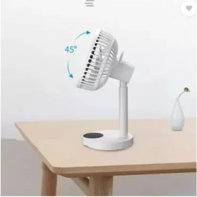 DP 7626 (RECHARGEABLE TABLE FAN) 2400mAh, With LED Night Light USB Fan - image 2
