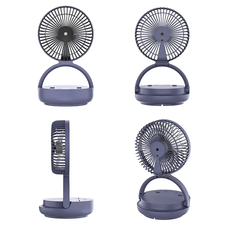 DP-7637 Folding Portable 8000 mAh Large Battery Desk Rechargeable Fan - image 3