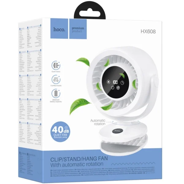 HOCO HX608 3‑in‑1 Automatic Rotating Clip Fan Table - image 6