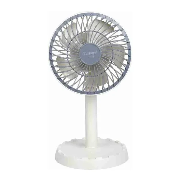 JYSUPER JY-2218 Professional Rechargeable Portable Mini Table Fan Strong Wind Left to Right Oscillating Angle 45 Degrees AC/DC