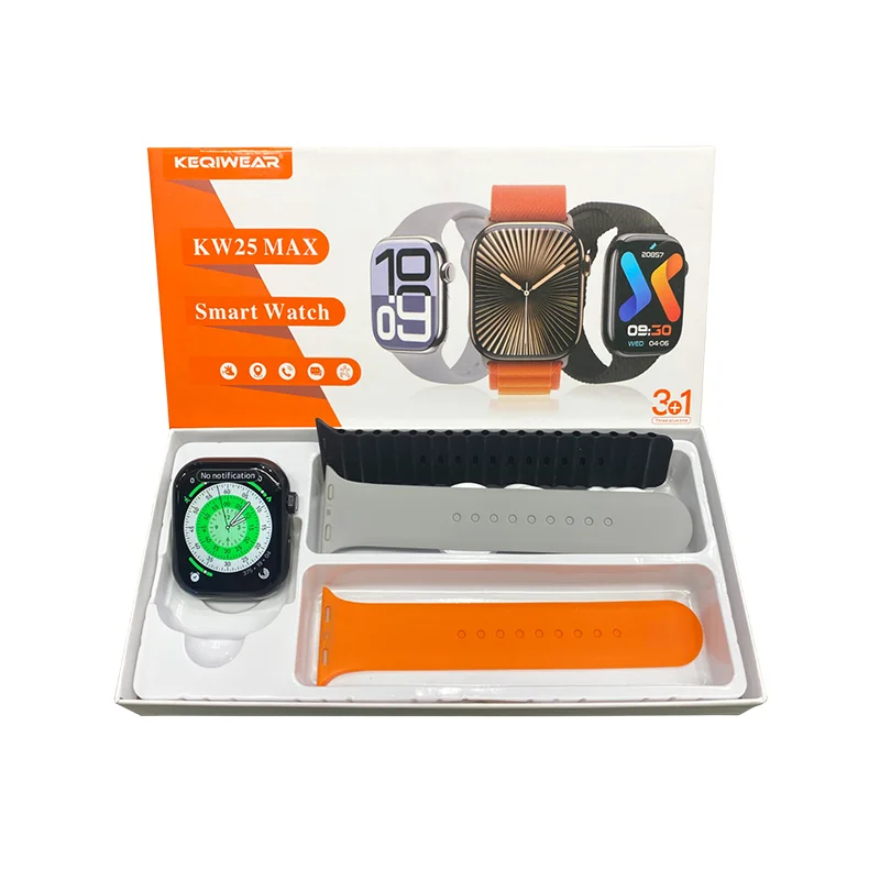 Keqiwear KW25 Max 10 Series BT Calling Smart Watch with 3 Straps - image 4