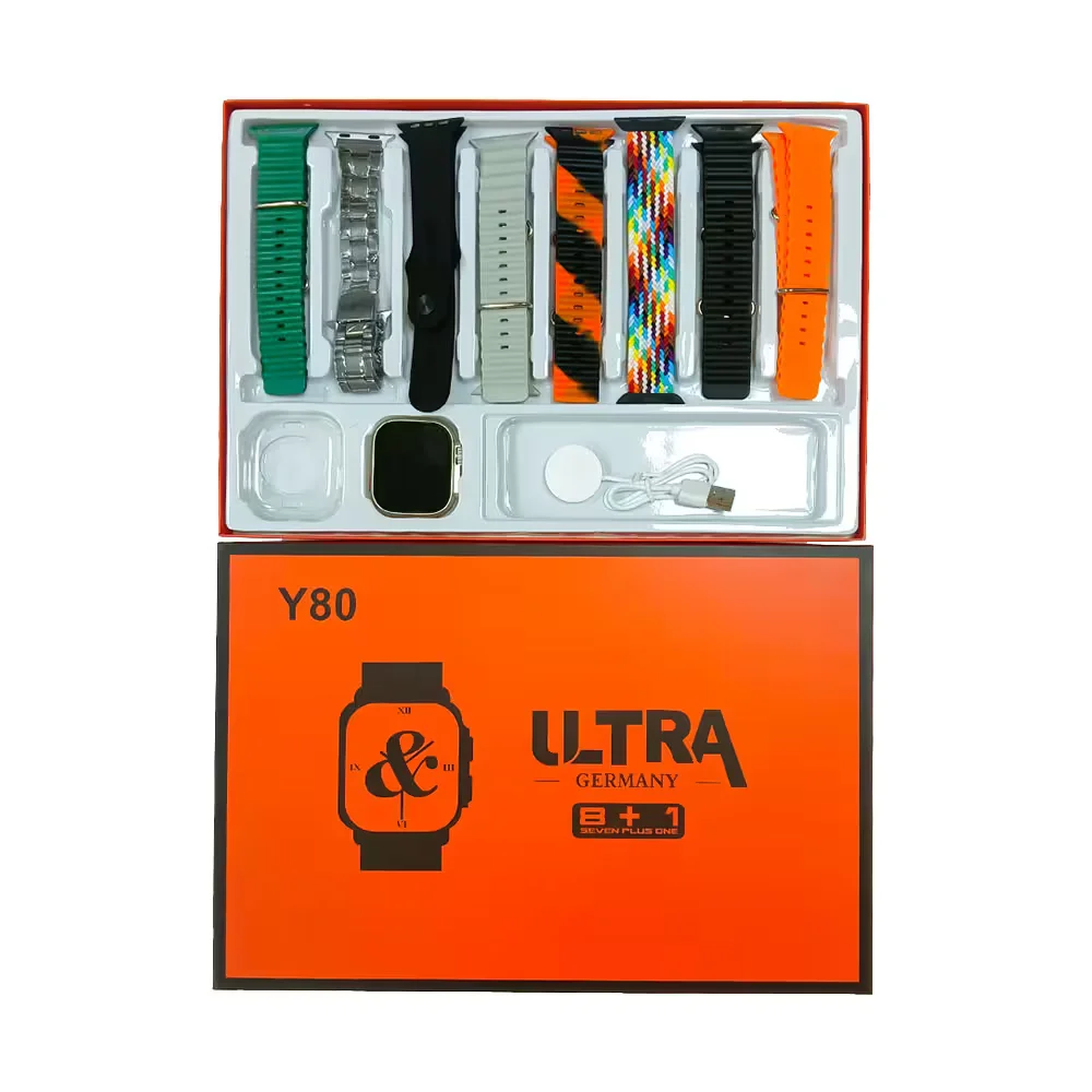 Original Y80 Ultra Smart Watch With 8 Straps - image 3