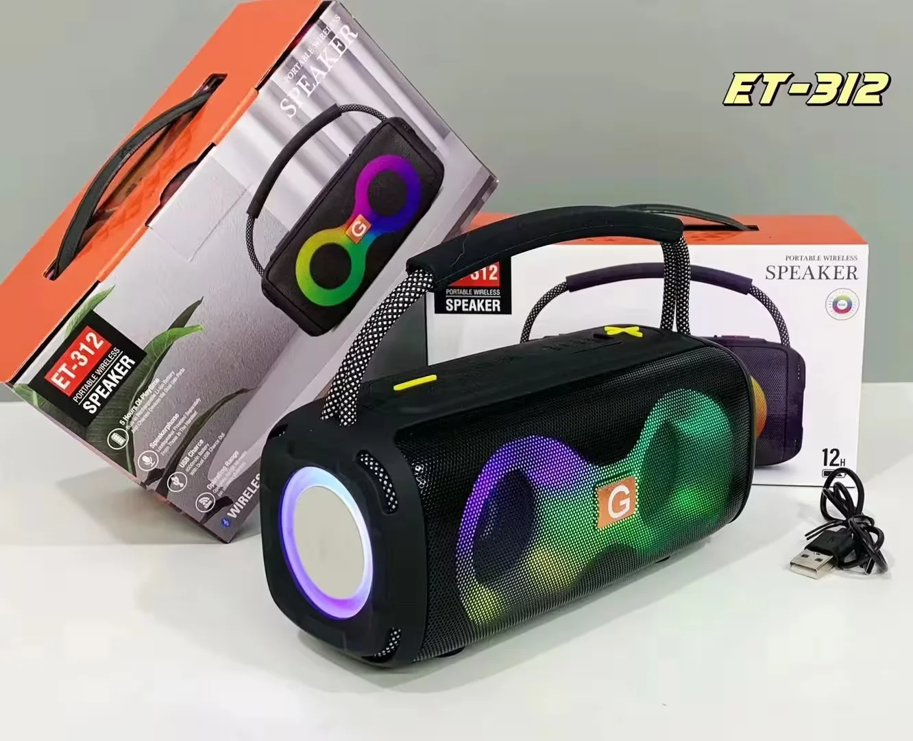 ET-312 RGB Wireless Bluetooth Rechargeable Portable Speaker - image 2