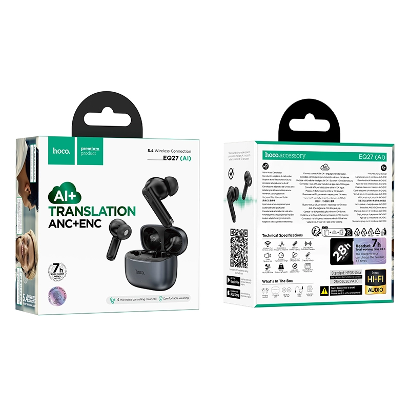 HOCO EQ27 Fun AI Translation Earbuds ANC+ENC Noise Reduction - image 4